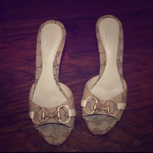 Gucci heel sandals slip on